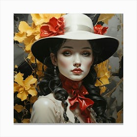 Woman In A Hat 15 Canvas Print