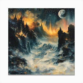 Sea Of Fire, Impressionism And Surrealism Canvas Print