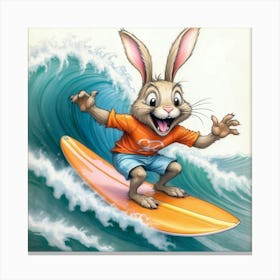 Bunny Surfboard 8 Canvas Print