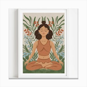 an inspiring portrait of a yoga instructor in a serene pose, surrounded by elements of nature and tranquility. This wellness-inspired art print is perfect for yoga enthusiasts and those seeking a sense of balance and mindfulness in their home decor. Canvas Print