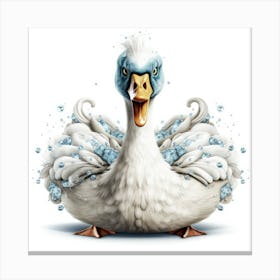 Duck On Ice Canvas Print