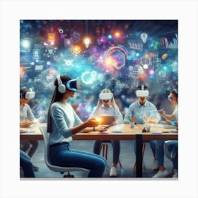 Vr Headsets And Virtual Reality Canvas Print