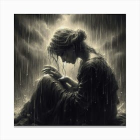 Woman In The Rain Canvas Print