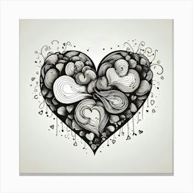 Heart In Black And White Canvas Print