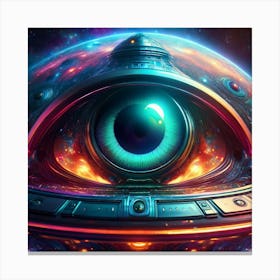 Firefly Alien Eye Reflecting A Ufo In Cosmic Wonder 6642 (2) Canvas Print