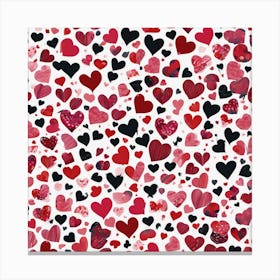 Hearts On A White Background 2 Canvas Print