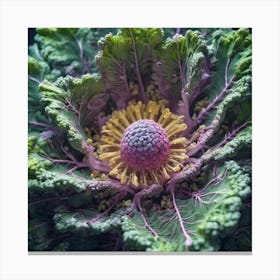 Close Up Of A Cabbage Flower Canvas Print