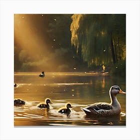 Ducks In The Sun Canvas Print