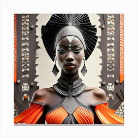 Firefly Beautiful Africanpowerful Queen Warrior Dressed In A Classic And Chic African Loincloth For (1) Canvas Print