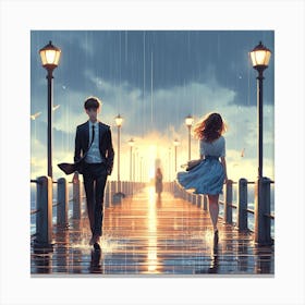 Goodbye my love in the rain 2 Canvas Print