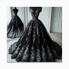 A Beautiful Black Wedding Designer Dress Canvas Print