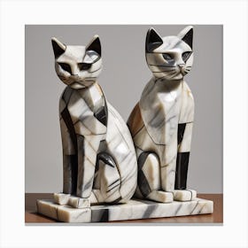 Cat Sculptures Canvas Print