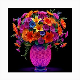 Luminous Flowers In A Vase 2 Canvas Print