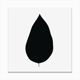 Black Leaf Silhouette Canvas Print