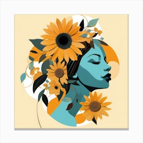 Sunflower Girl Canvas Print