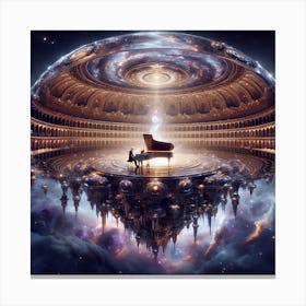 Grand Piano In Space 1 Canvas Print