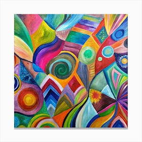 Abstract Painting in Vibrant Pop Palette 2 Canvas Print