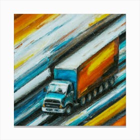 Truck On The Road 1 Canvas Print