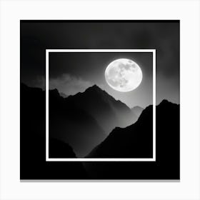 Full Moon Over Mountains Canvas Print