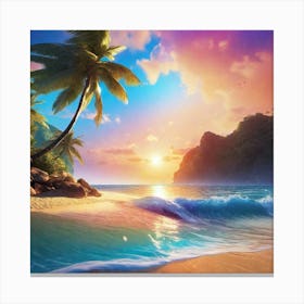 Sunset On The Beach 22 Canvas Print