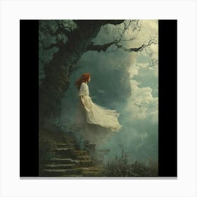 Girl In A White Dress Canvas Print