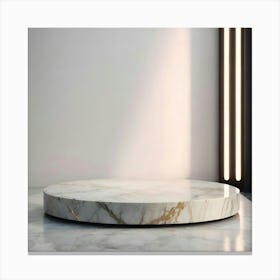 Round Marble Coffee Table 5 Canvas Print