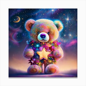 Teddy Bear With Star 2 Canvas Print