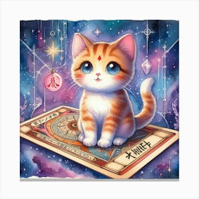 Kitty Card Canvas Print