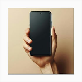 Hand Holding A Smartphone 1 Canvas Print