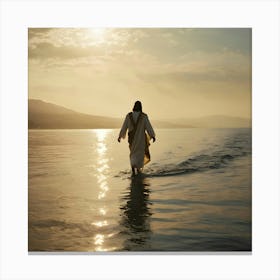 Jesus Walking In The Water 11 Canvas Print