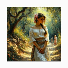 Girl In The Orchard11 Canvas Print