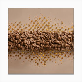 Coffee Beans On A Brown Background Canvas Print