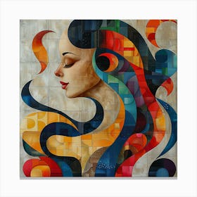 Abstract Of A Woman - colorful cubism, cubism, cubist art,    abstract art, abstract painting  city wall art, colorful wall art, home decor, minimal art, modern wall art, wall art, wall decoration, wall print colourful wall art, decor wall art, digital art, digital art download, interior wall art, downloadable art, eclectic wall, fantasy wall art, home decoration, home decor wall, printable art, printable wall art, wall art prints, artistic expression, contemporary, modern art print Canvas Print