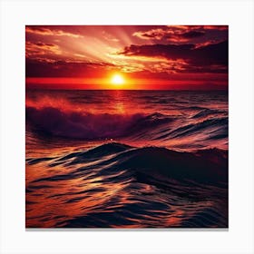 Sunset Over The Ocean 99 Canvas Print