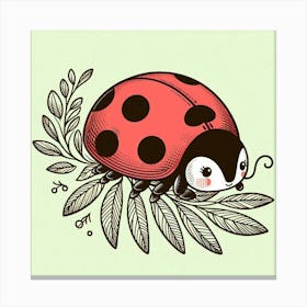 Line Art ladybug 3 Canvas Print