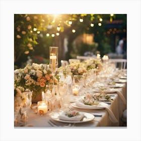 Table Setting For A Wedding Canvas Print