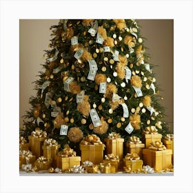 Christmas Tree With Money 3 Canvas Print