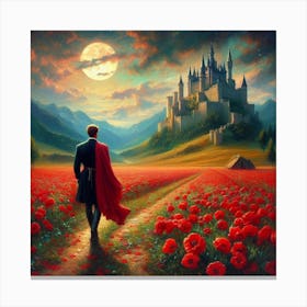 Man In Red Cape Canvas Print