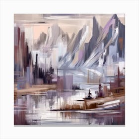 Firefly An Illustration Of A Beautiful Majestic Cinematic Tranquil Mountain Landscape In Neutral Col (5) Canvas Print