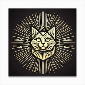 Cat With Sunburst 2 Canvas Print