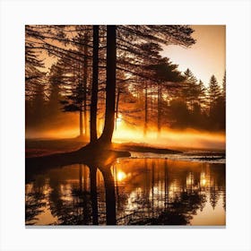 Sunrise Over Pond Canvas Print