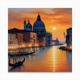 Venice At Sunset 2 Canvas Print