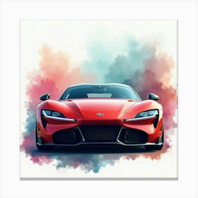 Zenvo Tsr S With A Beautiful Watercolor Backdrop, No Signature Or Logo 1 Canvas Print