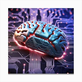 Brain On A Circuit Board 8 Canvas Print