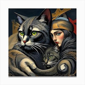 King And Queen Of Cats Canvas Print