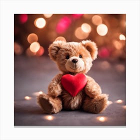 Teddy Bear With Heart 1 Canvas Print