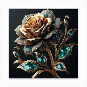 Roses With Crystals Canvas Print