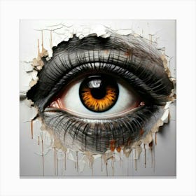 Firefly Hyperrealistic, Oil Painting, White Background, Eye, Ripped Paper, Gorilla Face, Black Ink, Canvas Print