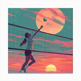 A Volleyball Spike Lofi Illustration 1718705844 3 Canvas Print