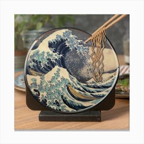 Great Kanagawa Acrylic Ramen Block 3d Render 8 Canvas Print